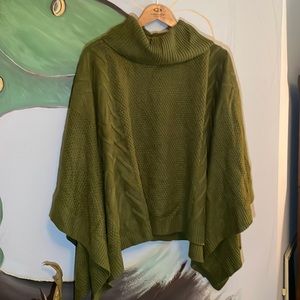 Cozy green knit poncho